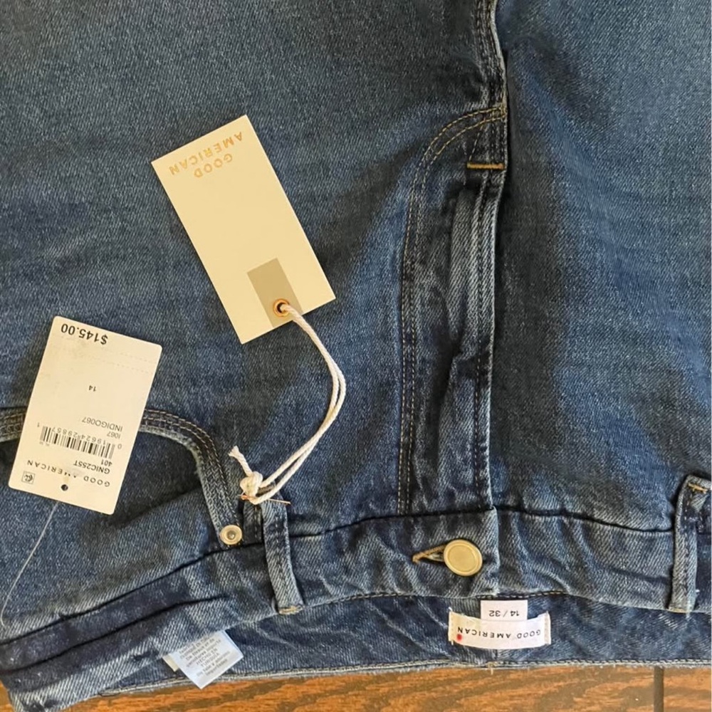 Good American Women's Dark Blue Boyfriend Jeans